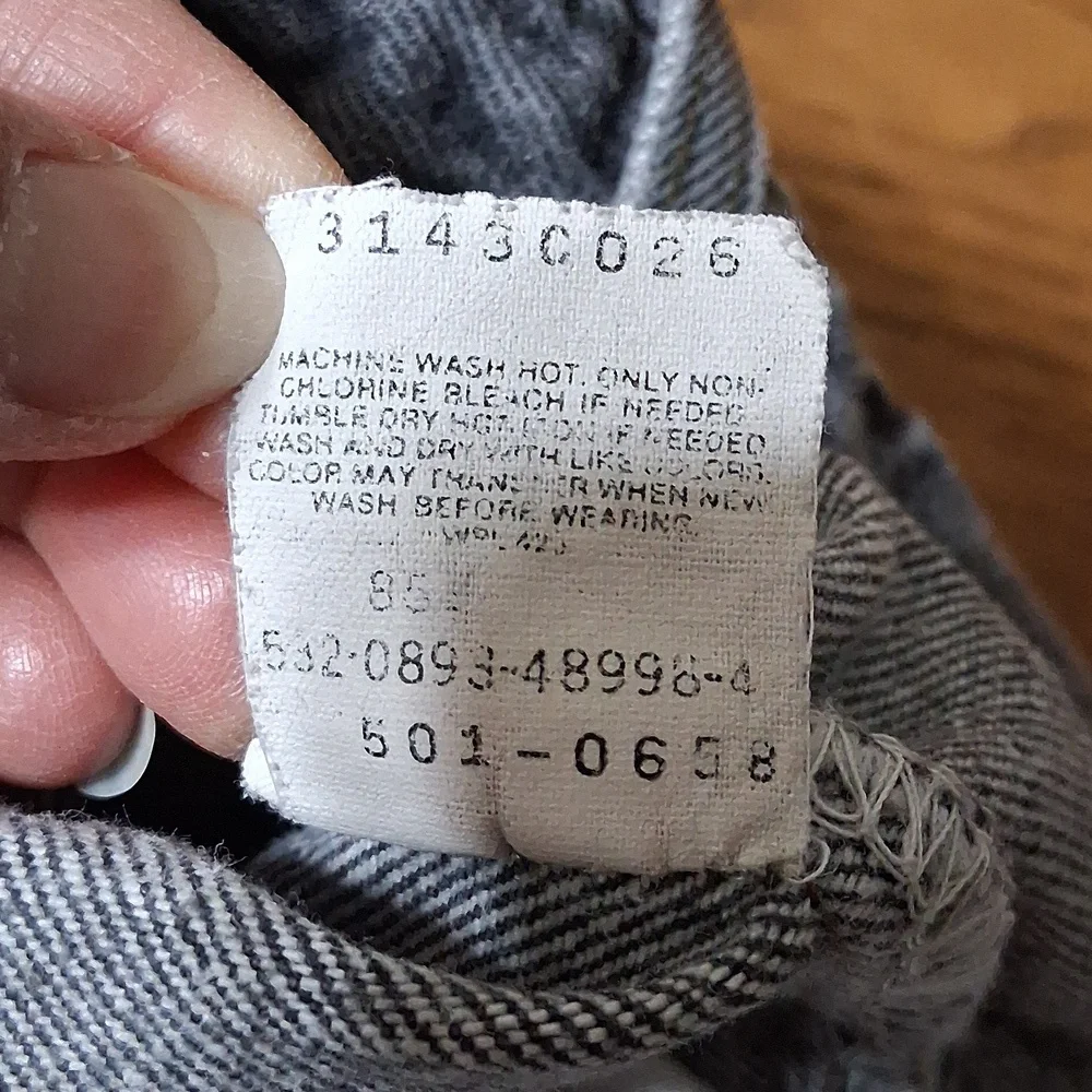 LEVI'S STRAUSS 501 Jeans Mens 34 x 30 BLACK STRAIGHT WIDE LEGS ? Used USA